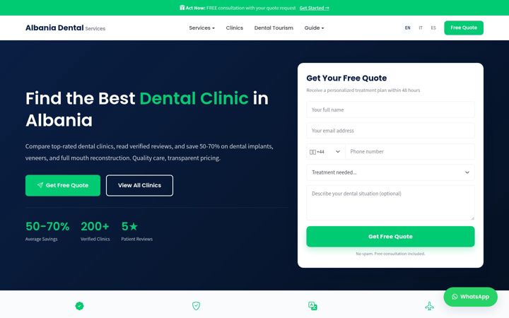Screenshot of dentistaalbania.com