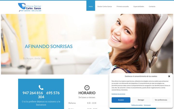 Zrzut ekranu dentistacarlosganzo.es
