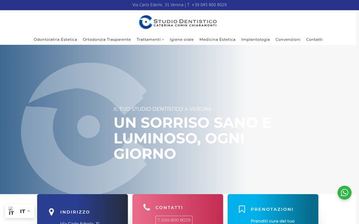 Screenshot von dentistacominchiaramontiverona.it