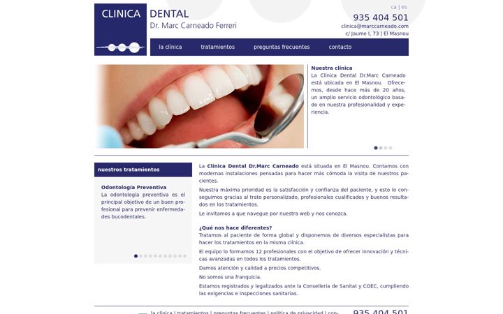 Skärmbild av dentistaelmasnou.com