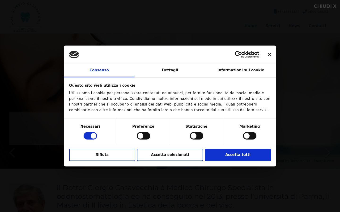 Captură de ecran a bannerului de consimțământ afișat înainte de orice interacțiune