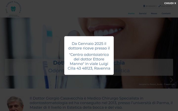 Screenshot of dentistagiorgiocasavecchia.it