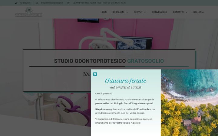 Screenshot von dentistagratosoglio.it