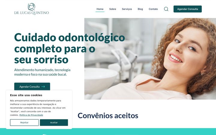 Kuvakaappaus sivustosta dentistalucasquintino.com.br
