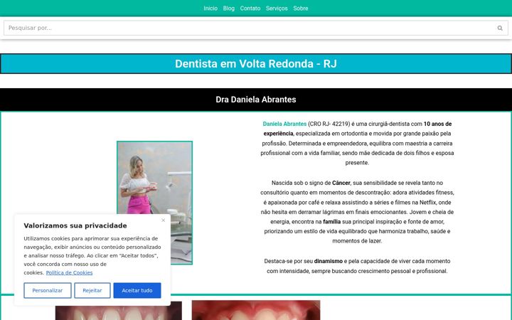 Kuvakaappaus sivustosta dentistapertodevoce.com.br