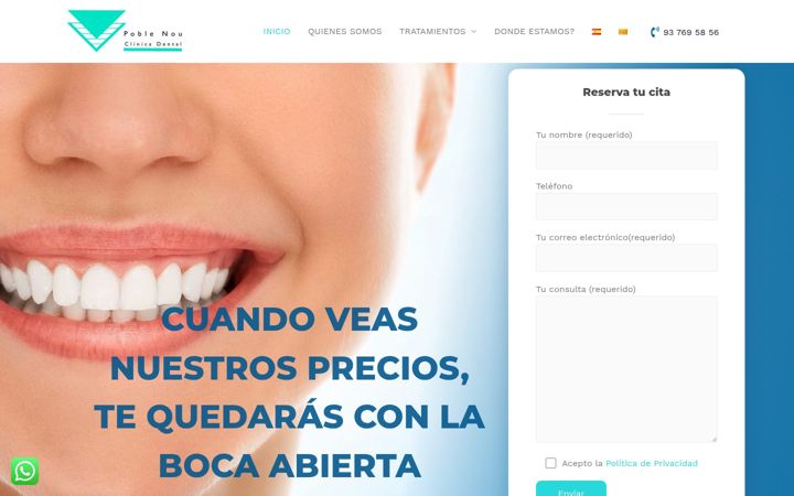 Screenshot of dentistapinedademar.com