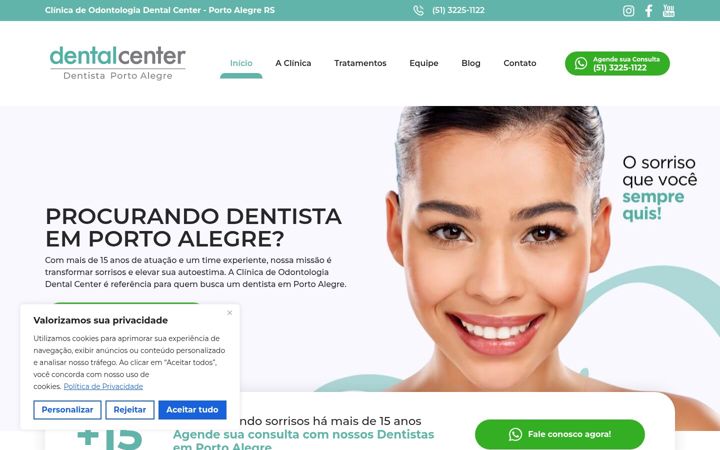 Kuvakaappaus sivustosta dentistaportoalegre.com.br