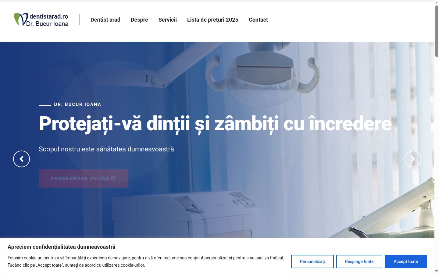 Screenshot del banner di consenso mostrato prima di qualsiasi interazione