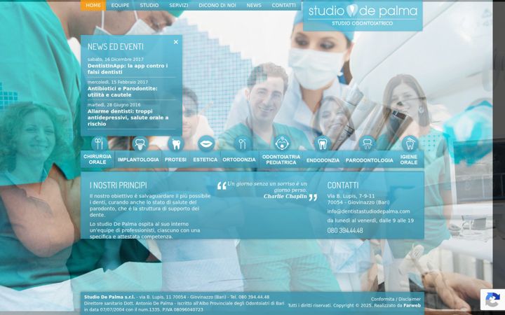 Screenshot of dentistastudiodepalma.com