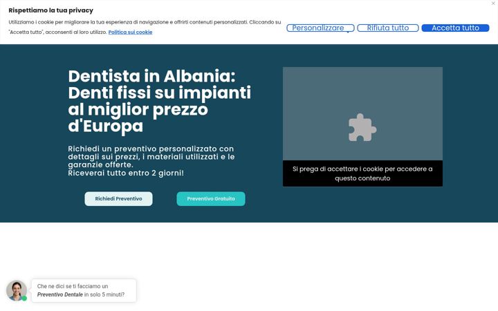 Screenshot of dentistatiranaalbania.com