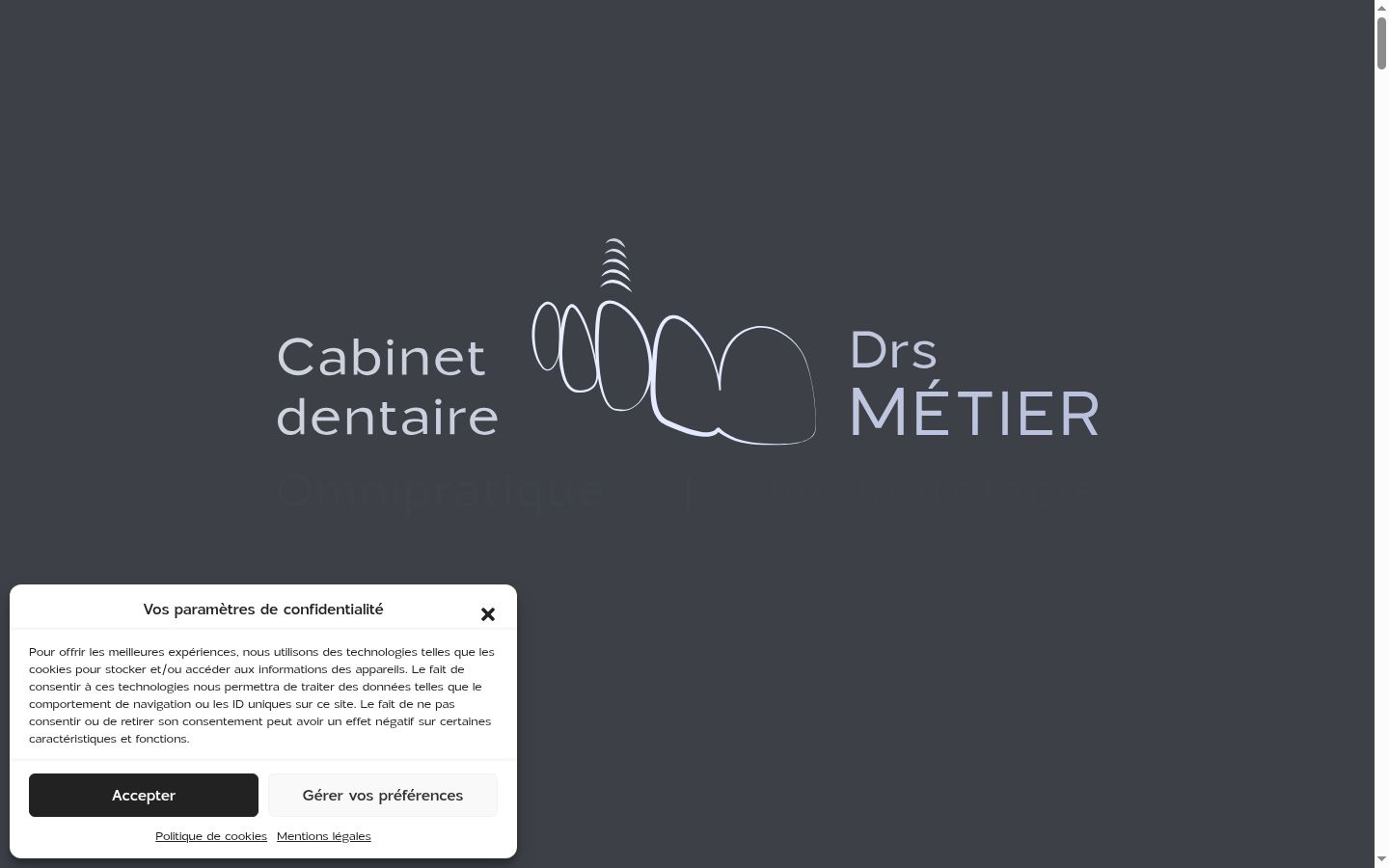 Screenshot del banner di consenso mostrato prima di qualsiasi interazione
