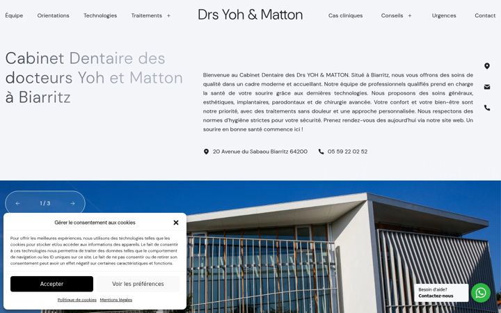 Skjámynd af dentiste-biarritz-yoh-matton.fr