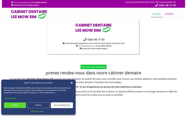 Skjámynd af dentiste-bras-panon.fr