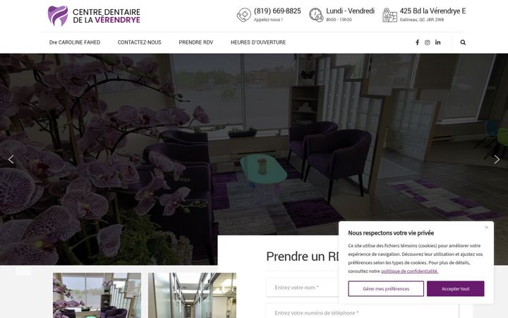 Екранна снимка на dentiste-laverendrye.ca