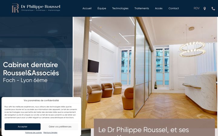 Screenshot of dentiste-lyon-villeurbanne-roussel.fr