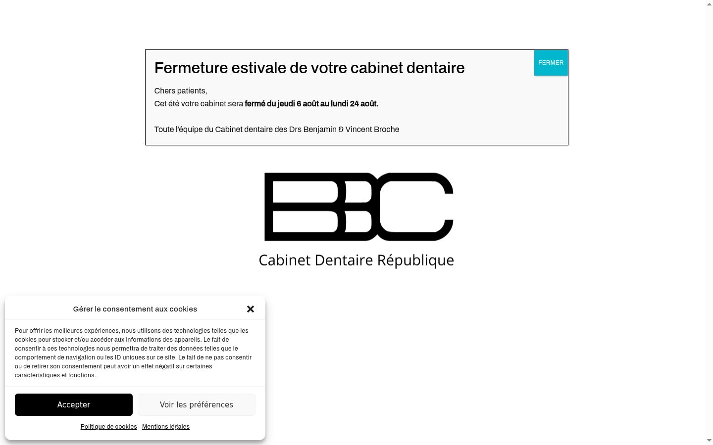 Screenshot of the consent banner shown before any interaction