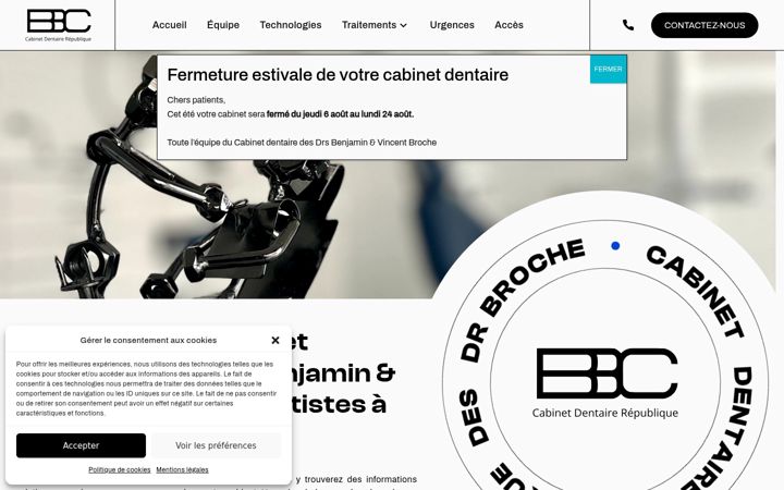 Screenshot of dentiste-nimes-broche.fr