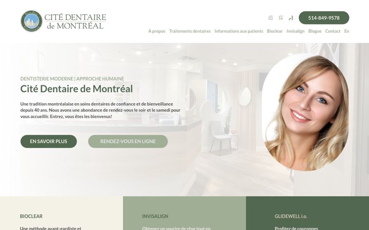 Screenshot of dentisteaucentrevilledemontreal.com
