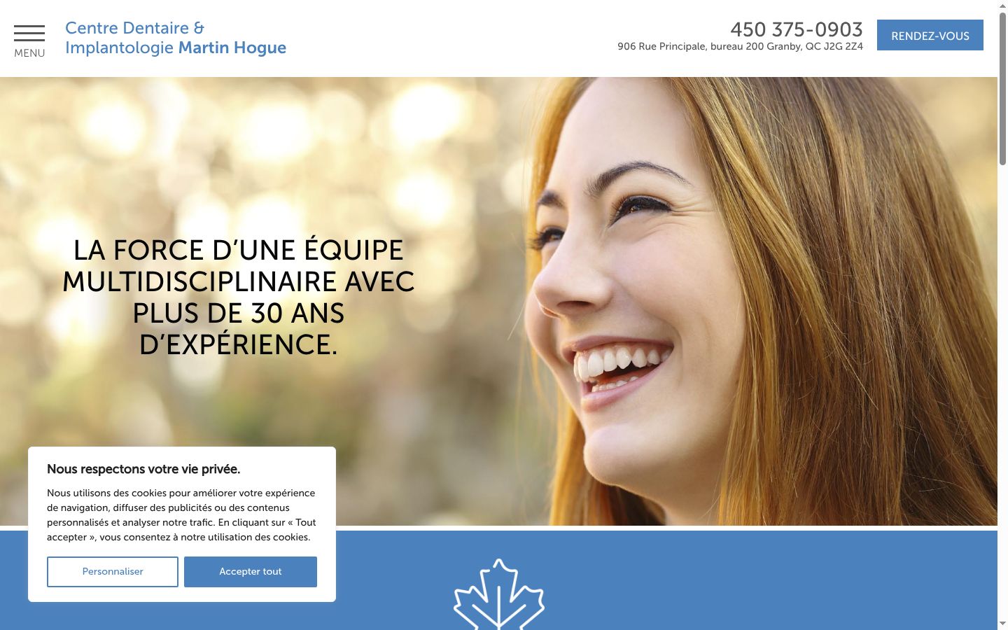 Screenshot of the consent banner shown before any interaction