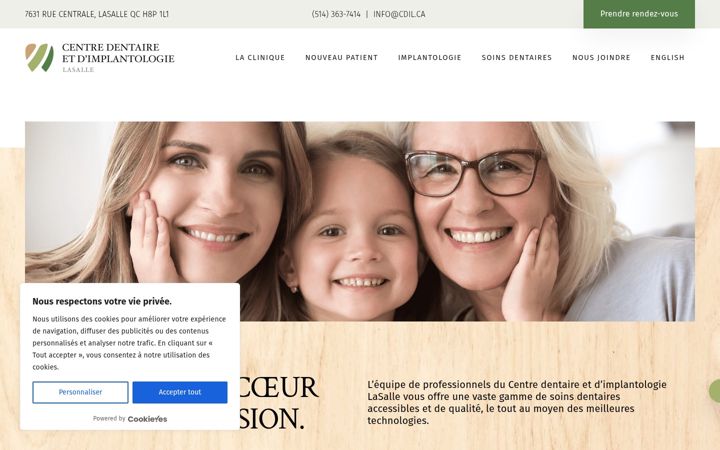 Screenshot of dentisteimplantlasalle.com