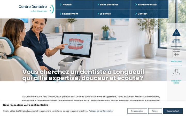 Screenshot of dentistelongueuil.com