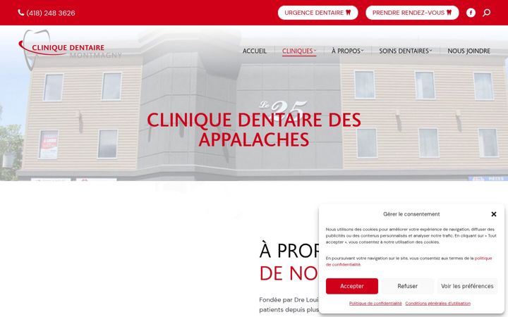 Screenshot of dentistemontmagny.com