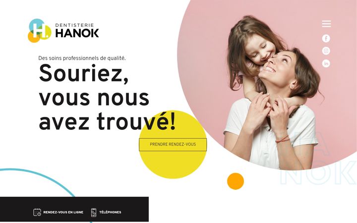 Screenshot of dentisteriehanok.com