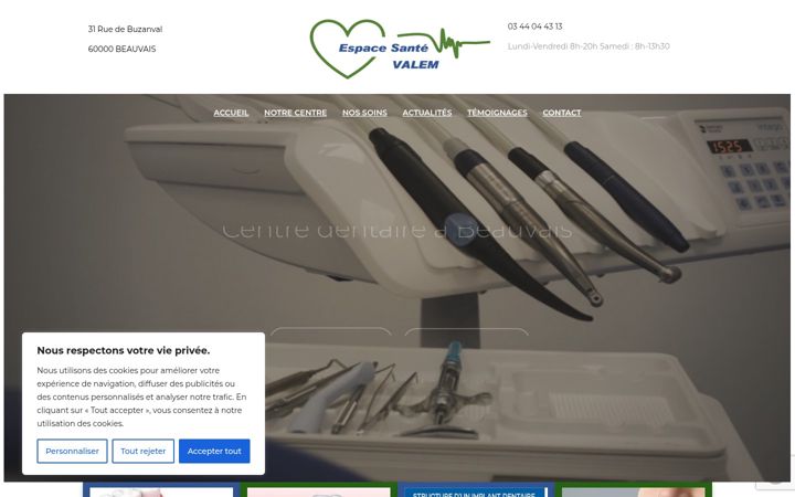 Captură de ecran a dentistes-beauvais.fr