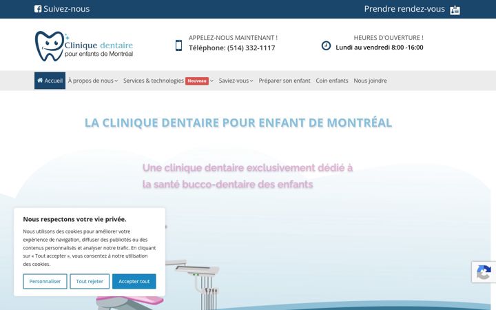 Screenshot of dentistespecialisepourenfant.com