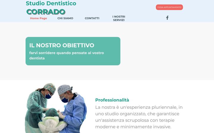 Skærmbillede af dentisticorrado.it