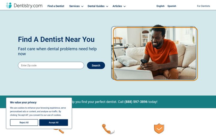 Screenshot of dentistry.com