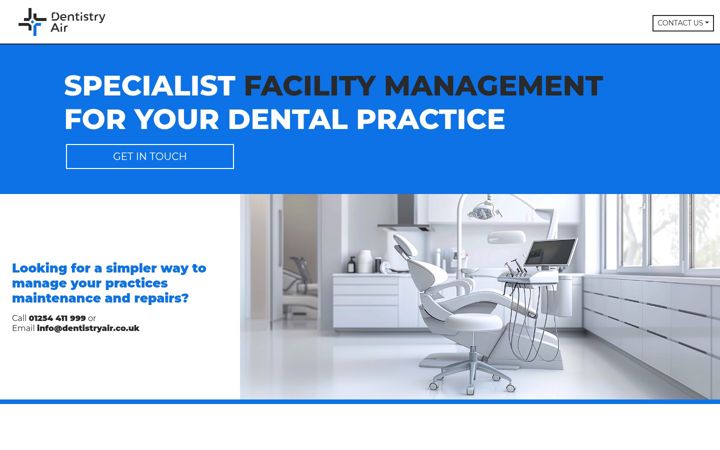 Screenshot of dentistryair.co.uk