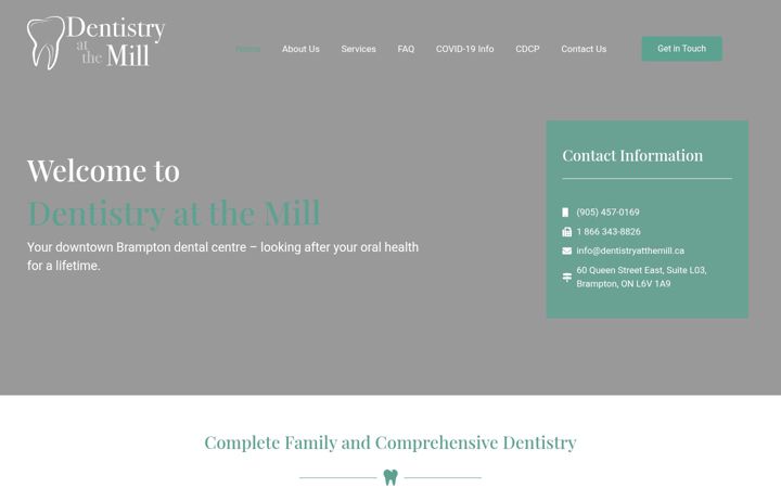 Екранна снимка на dentistryatthemill.ca