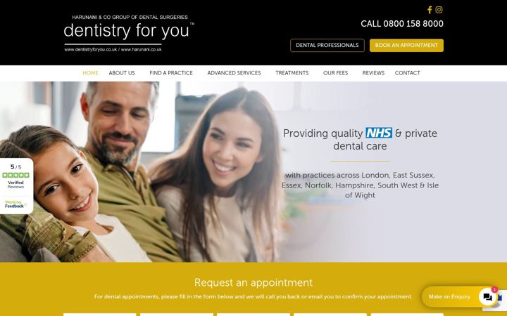 Skjámynd af dentistryforyou.co.uk