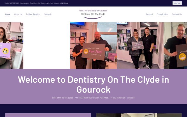 Screenshot of dentistryontheclyde.co.uk