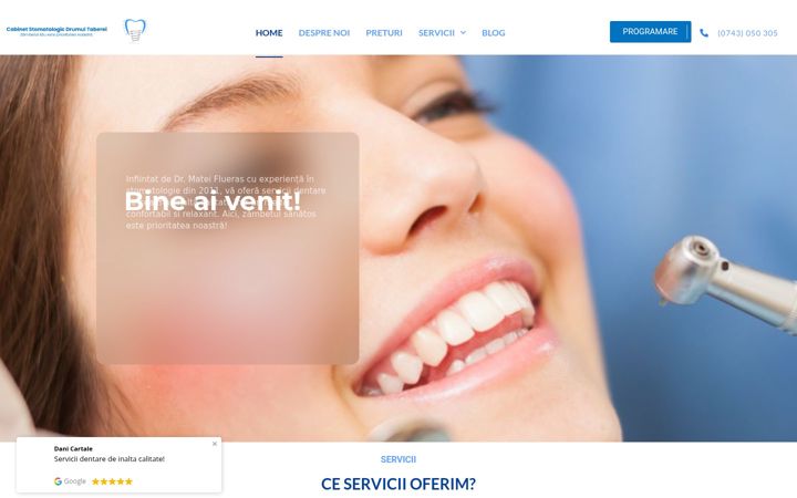 Captură de ecran a dentistsector6.ro