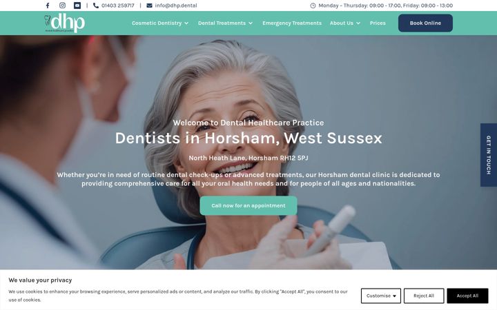 Screenshot of dentistshorsham.co.uk