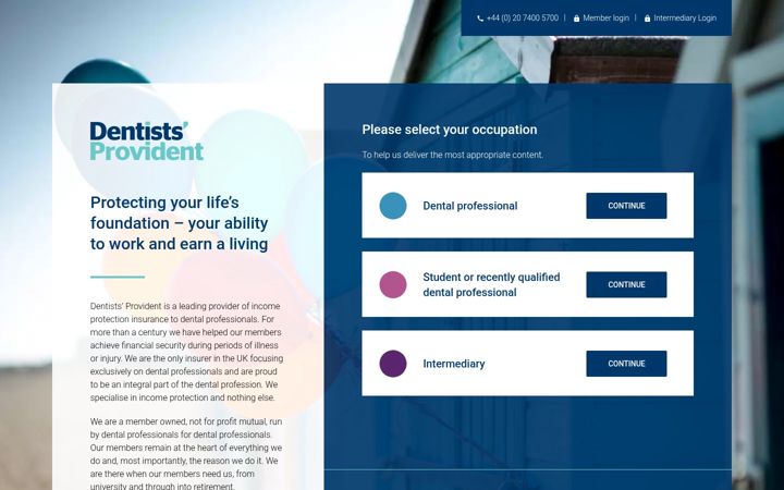 Screenshot of dentistsprovident.co.uk