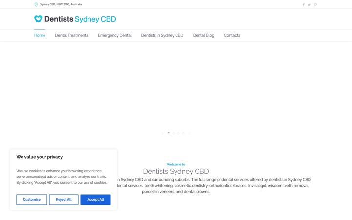 Captura de ecrã de dentistssydneycbd.com.au
