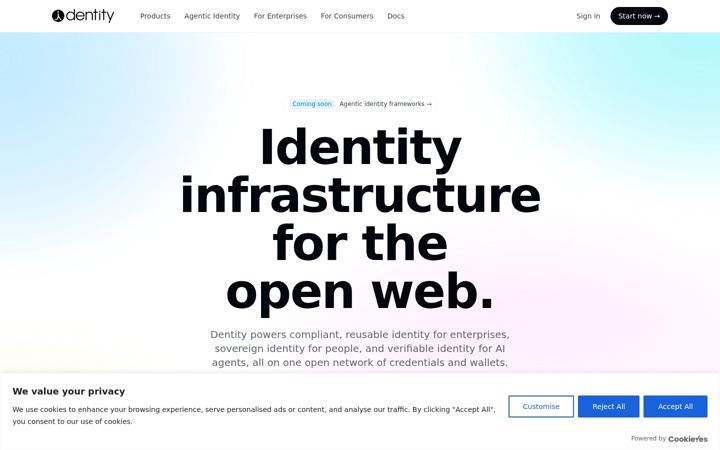 Screenshot of dentity.com