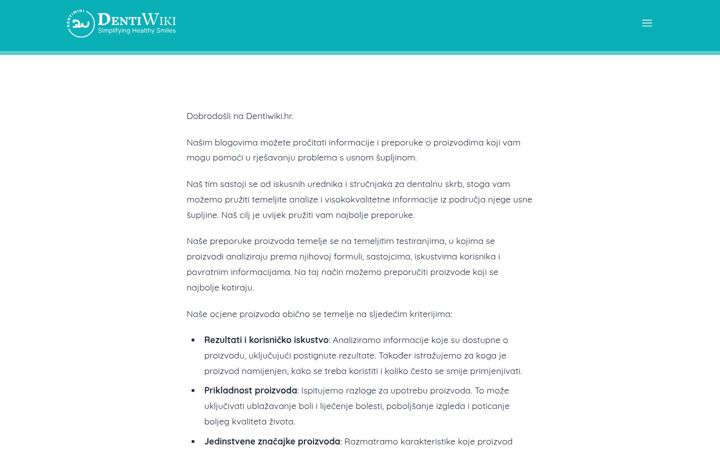 Screenshot ta' dentiwiki.hr