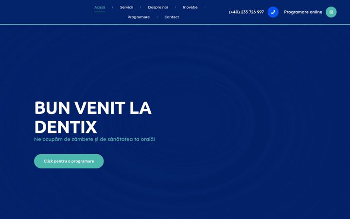 Captură de ecran a dentix.ro
