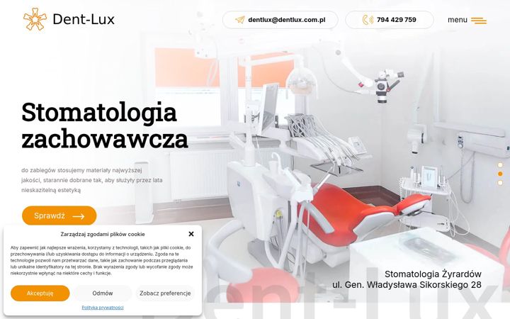 Ekraanipilt saidist dentlux.com.pl