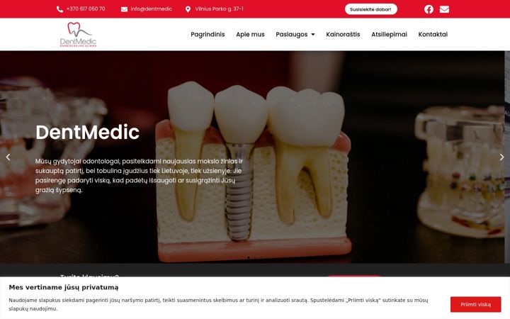 Screenshot ta' dentmedic.lt