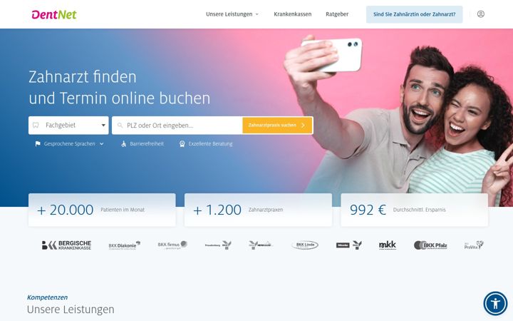Screenshot of dentnet.de