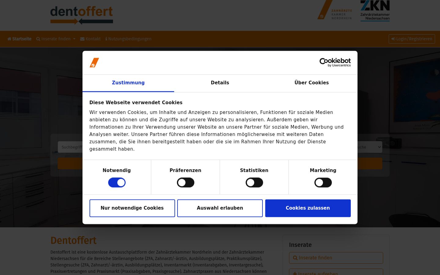 Captură de ecran a bannerului de consimțământ afișat înainte de orice interacțiune