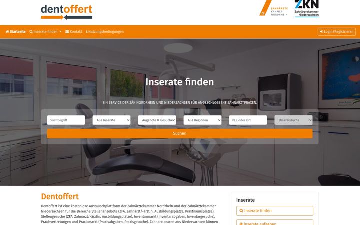 Screenshot of dentoffert.de