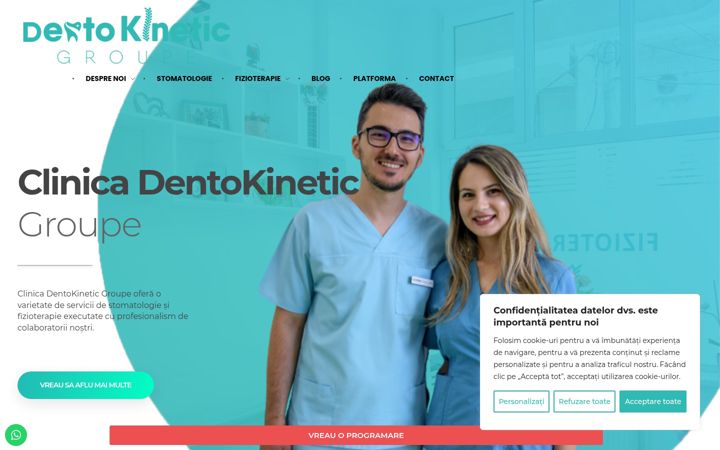 Captură de ecran a dentokinetic.ro