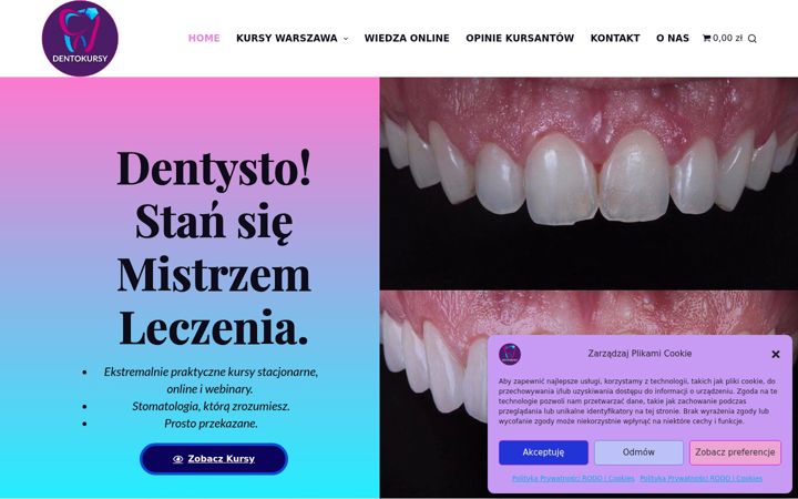 Ekraanipilt saidist dentokursy.pl