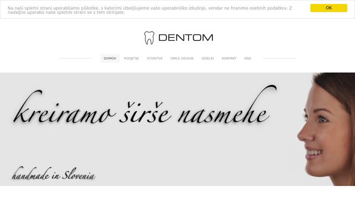 Screenshot von dentom.si